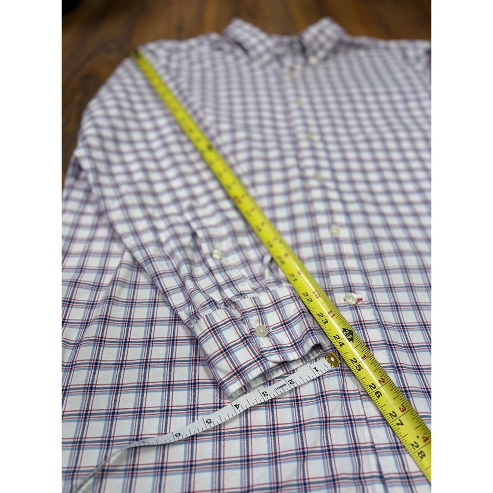 Cremieux Men's XL White Red Blue Plaid Cotton Button Down Shirt Preppy‎ - Picture 4 of 9